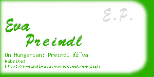 eva preindl business card